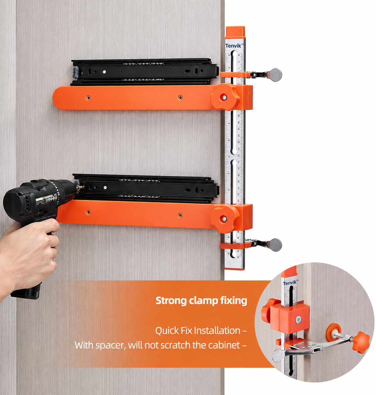 Drawer Slide Jig with Dual Scale