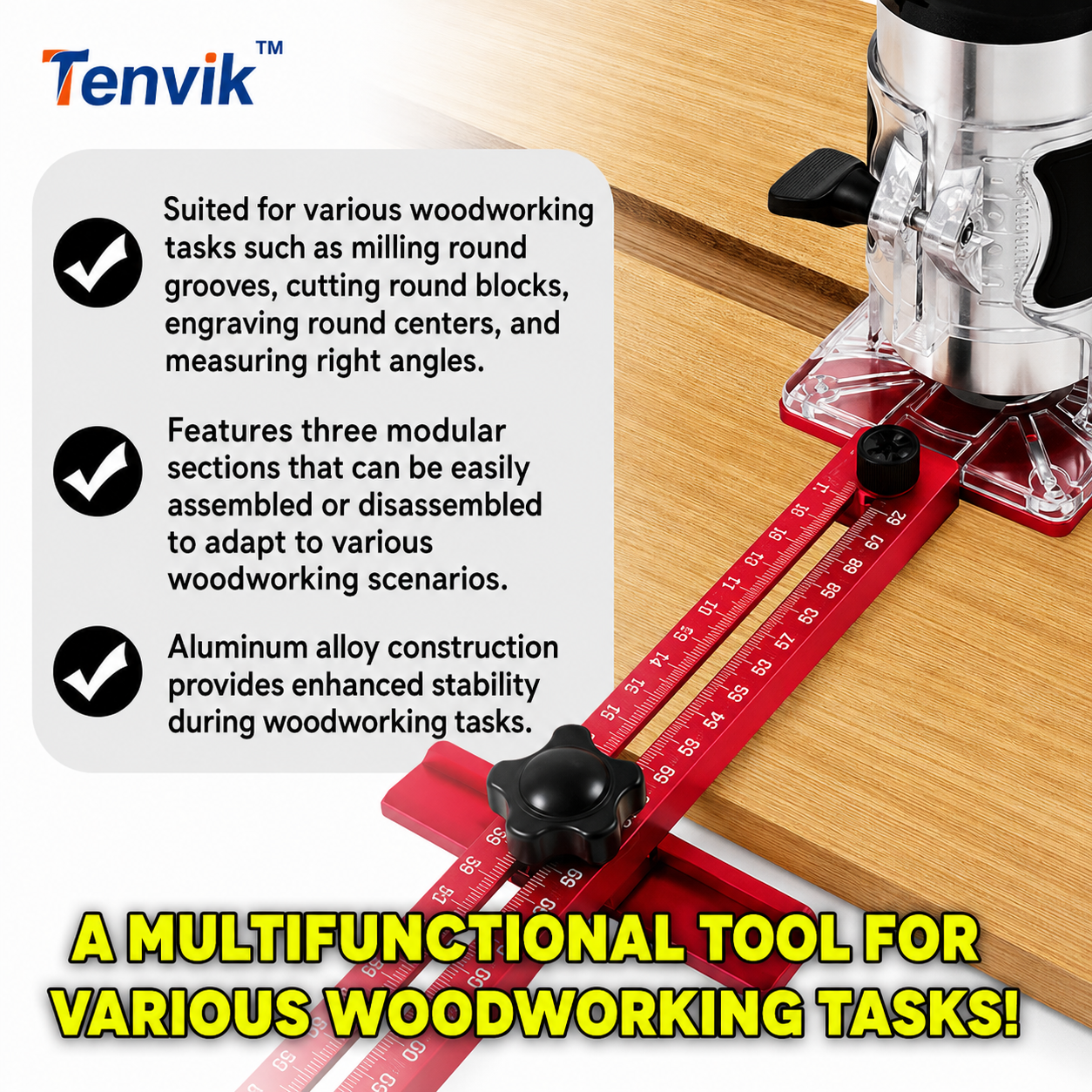 Tenvik 4-in-1 Router Milling Groove Bracket