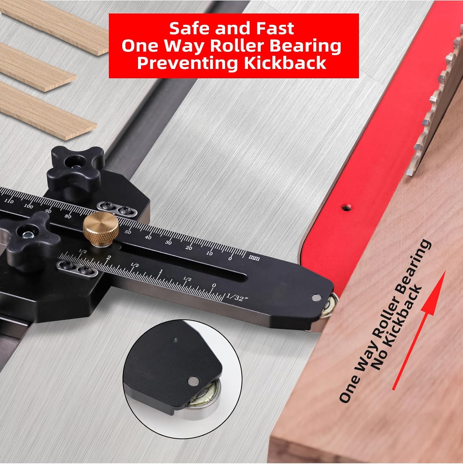 Tenvik™ Thin Rip Jig Table Saw Guide — Precision Repeat Narrow Strip Cutting Jig