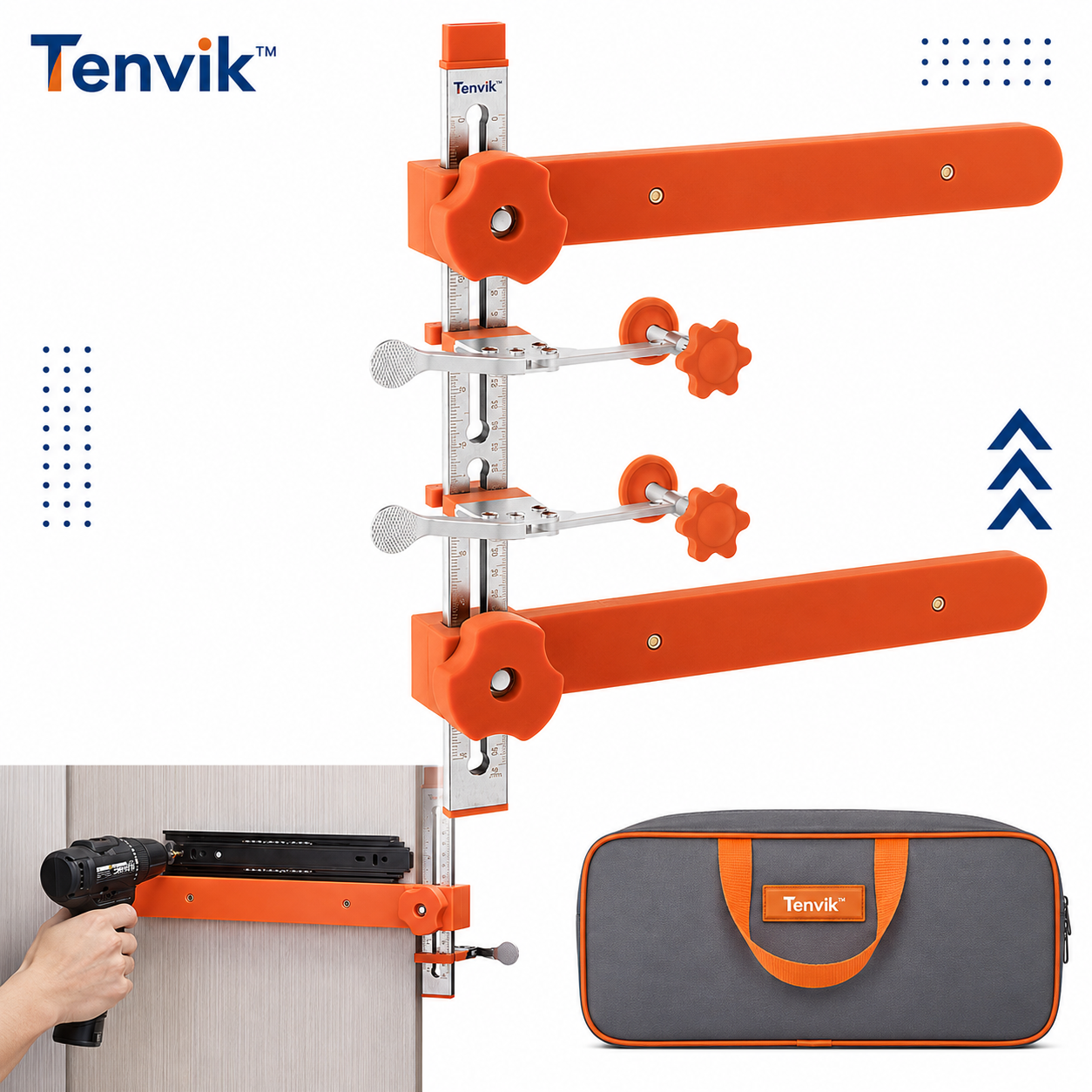 Drawer Slide Jig with Dual Scale