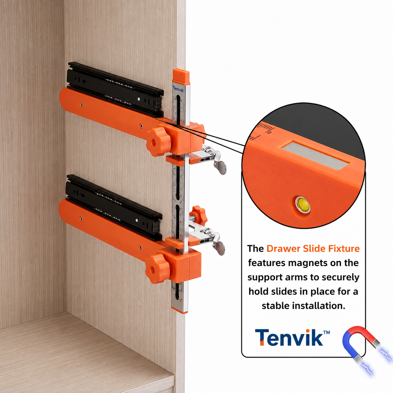 Drawer Slide Jig with Dual Scale