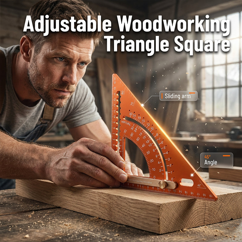 Precision Adjustable Woodworking Triangle Ruler