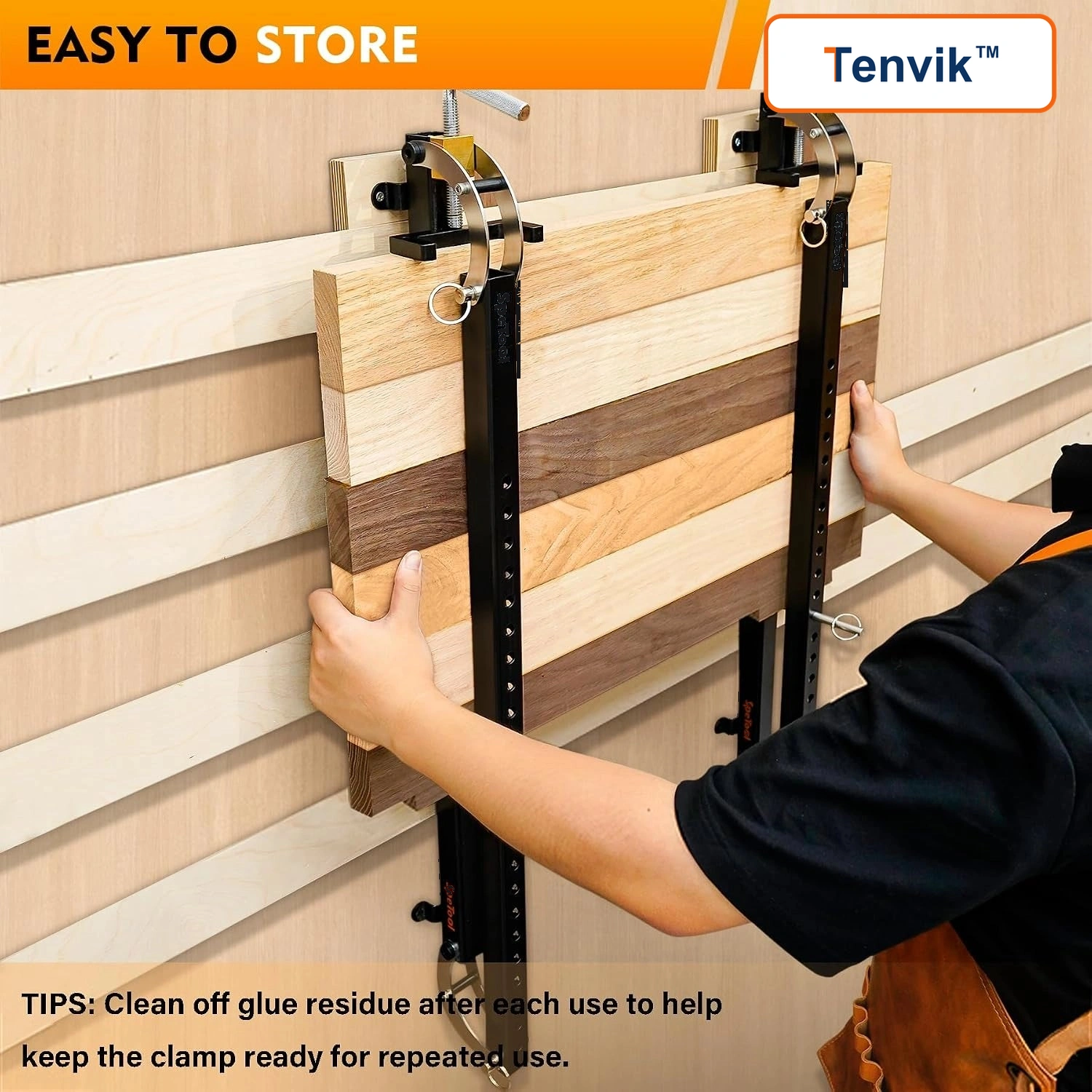 Tenvik™ 24 Inch Panel Clamp 2-Pack — 4-Way Pressure Steel Parallel Clamps